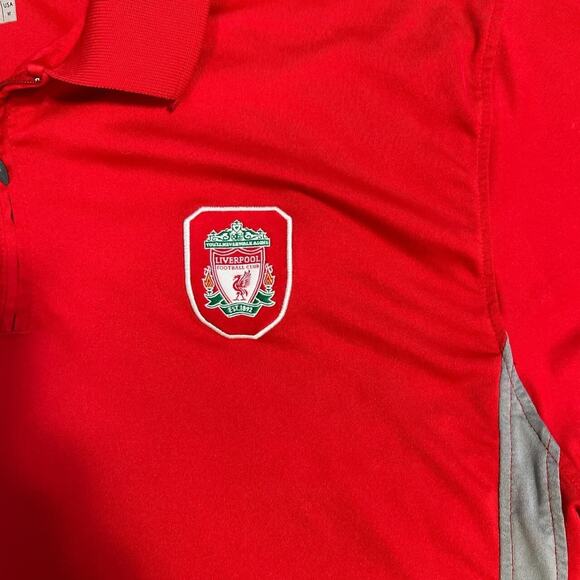Reebok Liverpool F.C. YNWA Polo Official Merchandise Red Medium - Picture 3 of 3